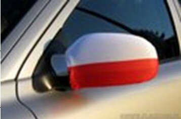 Autospiegelbezug rot-weiß 1 Paar (2stk)